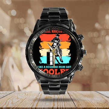 Discover Funny Barrel Racing Barrel Racer Mom Calendar Steel Band Watch