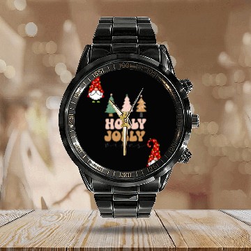Discover Holly Jolly Vibes Calendar Steel Band Watch