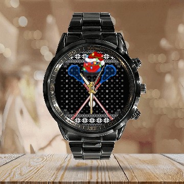 Discover Lacrosse Player Ugly Christmas Calendar Steel Band Watch