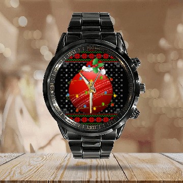 Discover Cricket Player Christmas Calendar Steel Band Watch