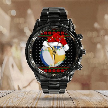 Discover Volleyball Player Christmas Calendar Steel Band Watch
