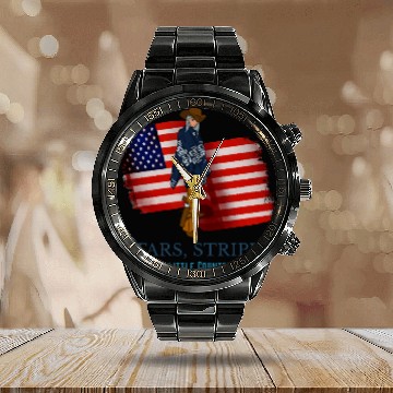 Discover Stars, Stripes, and a Little Country Sass Calendar Steel Band Watch