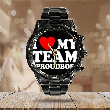 Discover I Love My Team #ProudBoss Boss Calendar Steel Band Watch