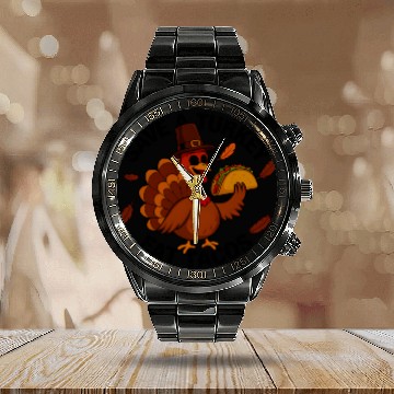 Discover Save A Turkey Eat Tacos Thanksgiving Calendar Steel Band Watch