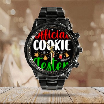 Discover Official Cookie Tester Sweets Christmas Calendar Steel Band Watch