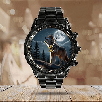 Discover animal wolf Calendar Steel Band Watch