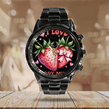 Discover I Love You Berry Much Calendar Steel Band Watch