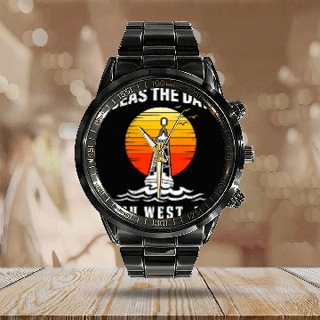 Discover Key-West SEAS THE DAY KEY-WEST SEAS Yachting Calendar Steel Band Watch