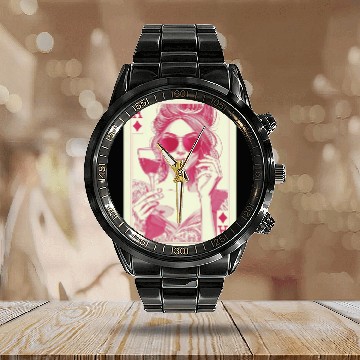 Discover joker girl Calendar Steel Band Watch