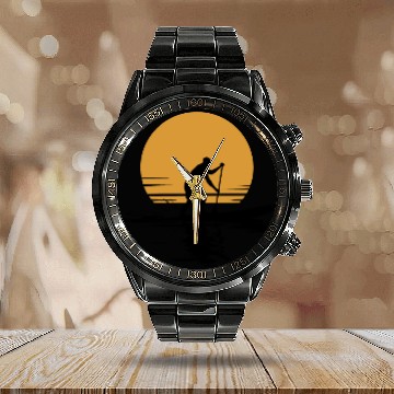 Discover Stand Up Paddle Leisure Vacation Calendar Steel Band Watch