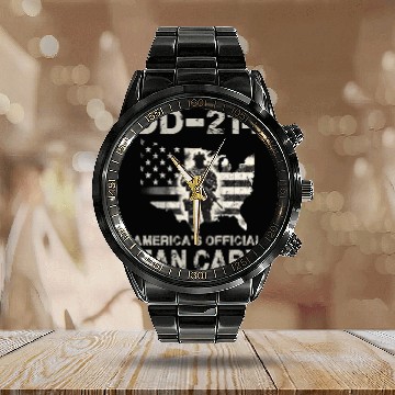 Discover DD 214 America s Official Man Card Calendar Steel Band Watch