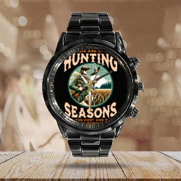 Discover "THE BIRDS ARE CALLING HUNTING SEASONS" PHEASANT Calendar Steel Band Watch