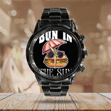 Discover BUN IN THE SUN - HOT DOG BUN LOVERS Calendar Steel Band Watch