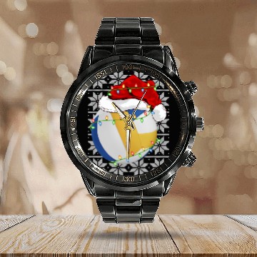 Discover Volleyball Santa Calendar Steel Band Watch