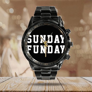 Discover Sunday Funday Fun Holiday Lover Calendar Steel Band Watch