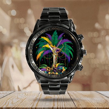 Discover Jester Mask Carnival Mardi Gras Calendar Steel Band Watch