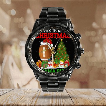 Discover American Football Christmas Tree Lights Calendar Steel Band Watch