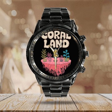 Discover Rainbow Coral Land Calendar Steel Band Watch