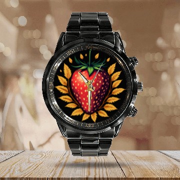 Discover strawberry Calendar Steel Band Watch