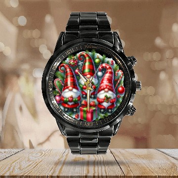 Discover Christmas Merry Christmas For Gift Gnomes Calendar Steel Band Watch