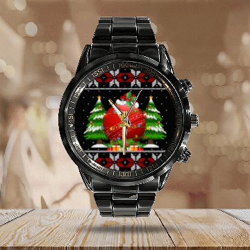 Discover Cricket Ball Christmas Calendar Steel Band Watch