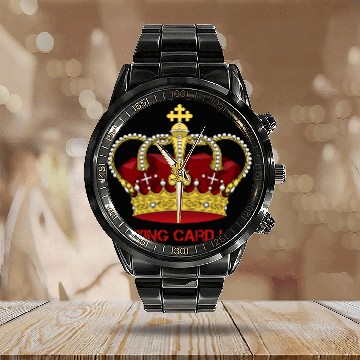 Discover Playing card king ## Calendar Steel Band Watch