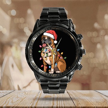 Discover Cane Corso Christmas Lights Xmas Dogs Gifts Calendar Steel Band Watch