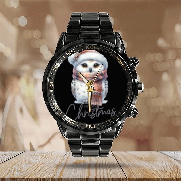 Discover The Christmas Owl Magic Calendar Steel Band Watch