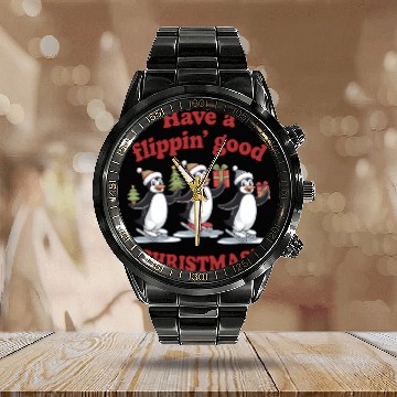 Discover Have a flippin good CHRISTMAS Calendar Steel Band Watch