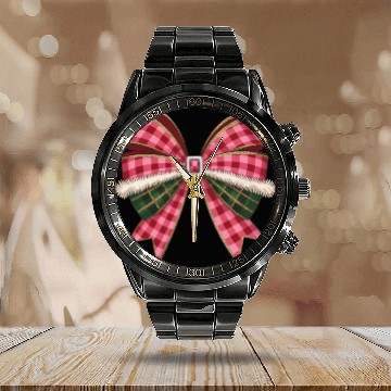 Discover Christmas Coquette Bow, Christmas Calendar Steel Band Watch