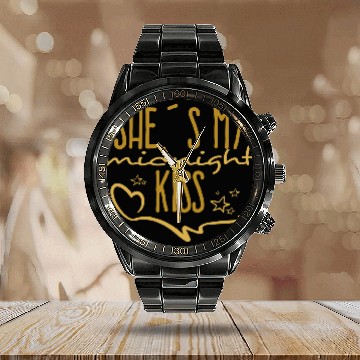 Discover She´s my midnight Kiss Calendar Steel Band Watch
