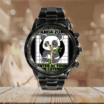 Discover Panda Zone Enter At Your Own Cuteness Panda Bear Calendar Steel Band Watch