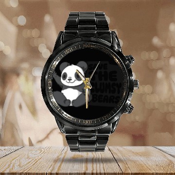 Discover Save The Clumsy Bears Panda Bear Friend Lover Calendar Steel Band Watch