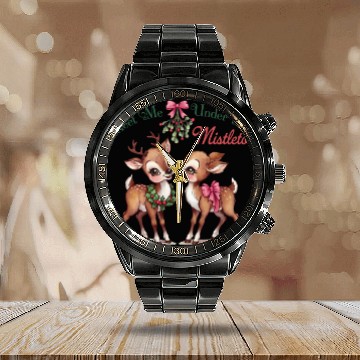 Discover Merry christmas, Christmas Retro Calendar Steel Band Watch