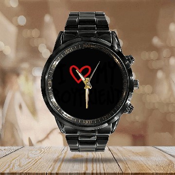 Discover I Love My Boyfriend Calendar Steel Band Watch