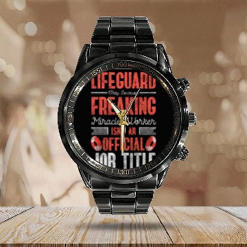 Discover Lifeguards Swimming Pool Lifebuoy Swimming Trunks Calendar Steel Band Watch