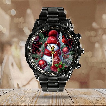Discover Snowman Christmas, Merry Christmas Calendar Steel Band Watch