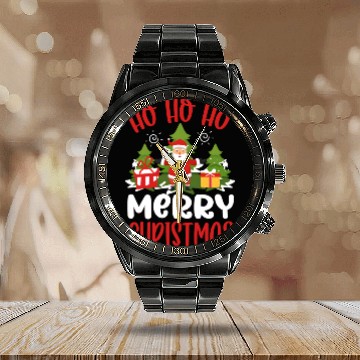 Discover HOHOHO MERRY CHRISTMAS Calendar Steel Band Watch