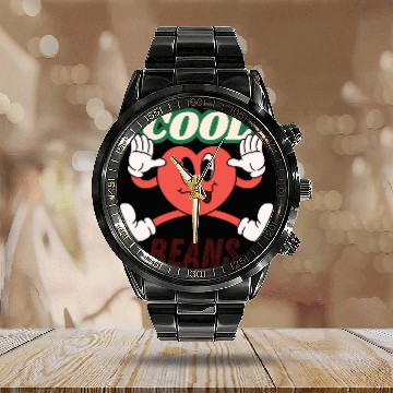 Discover Womens Funny Calendar Steel Band Watch Cool Beans Holiday Sunday
