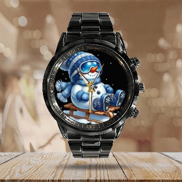Discover Snowman Christmas, Funny Snowman Calendar Steel Band Watch