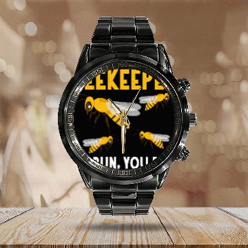 Discover Beekeeper If I Run, You Run Apiarist Beekeeping Calendar Steel Band Watch