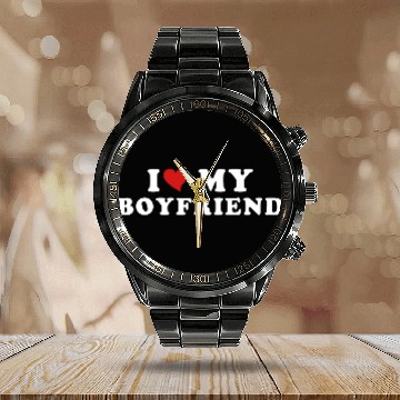 Discover i Love My Boyfriend Calendar Steel Band Watch