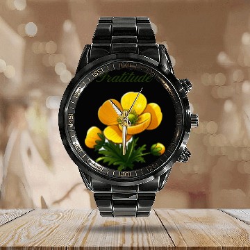 Discover Buttercup Bliss: A Symbol of Gratitude and Cheer Calendar Steel Band Watch