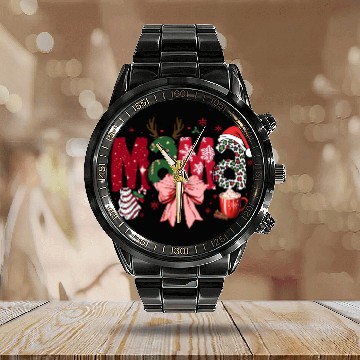 Discover Coquette Pink Bow Mama, Merry Christmas Calendar Steel Band Watch