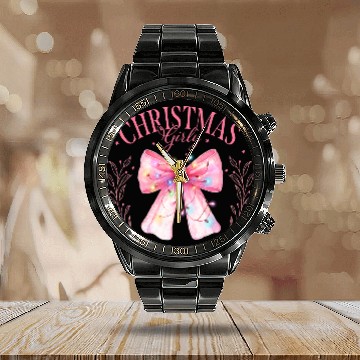 Discover Pink Christmas Girly, Merry Christmas Calendar Steel Band Watch