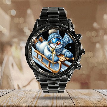 Discover Snowman Christmas, Merry Christmas, Snowman Winter Calendar Steel Band Watch