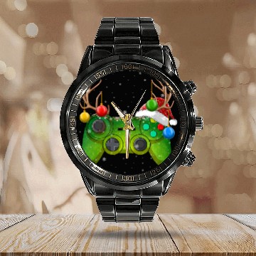 Discover Video Game Controller Christmas Lights Gamer Calendar Steel Band Watch