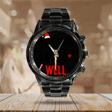 Discover Naughty or Nice Funny Christmas Calendar Steel Band Watch
