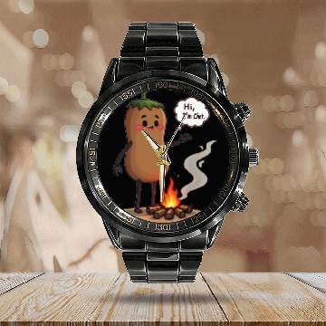 Discover Chestnuts Roasting Christmas Cartoon Calendar Steel Band Watch