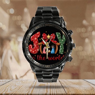 Discover joy to the world Calendar Steel Band Watch